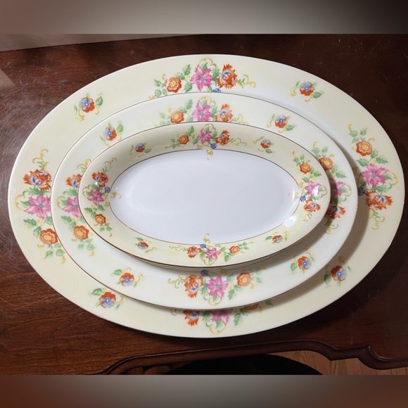 RARE MED Eschenbach Baronet style Bavarian China Pa tern Floral Oval Platter - Picture 11 of 11